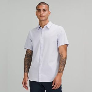 Lululemon Airing Easy Short-Sleeve Shirt - Heathered Pastel Blue | XL | NWOT